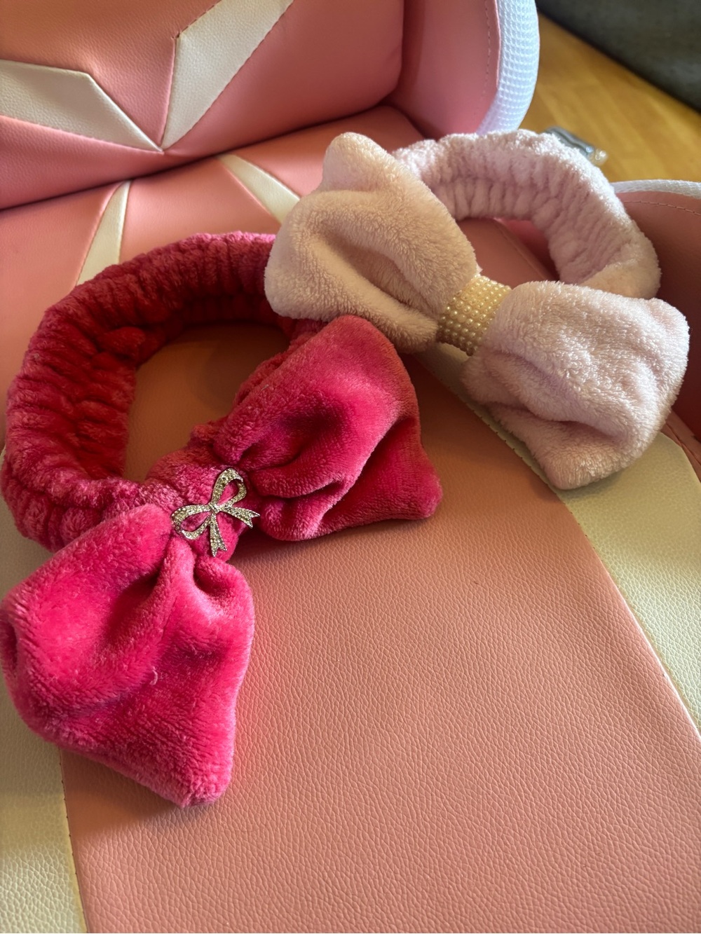 Woman’s Plush Bow Headbands - Pink & Hot Pink
